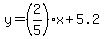 y=+%282%2F5%29x%2B5.2