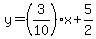y=+%283%2F10%29x%2B5%2F2