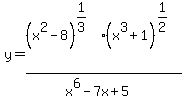 y=+%28x%5E2-8%29%5E%281%2F3%29%28x%5E3%2B1%29%5E%281%2F2%29%2F%28x%5E6-7x%2B5%29