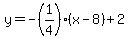y=+-%281%2F4%29%28x-8%29+%2B+2+