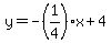 y=+-%281%2F4%29%2Ax+%2B4