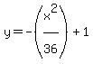 y=+-%28x%5E2%2F36%5E%22%22%29%2B1