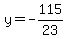 y=+-+115%2F23+