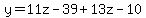 y=+11z-39%2B13z-10