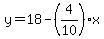 y=+18-%284%2F10%29x+