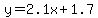 y=+2.1x+%2B+1.7