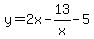 y=+2x-13%2Fx-5