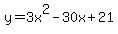 y=+3x%5E2+-+30x+%2B21+