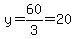 y=+60%2F3=20