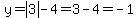 y=+abs%283%29-4=3-4=-1