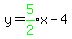y=+green%285%2F2%29x-4