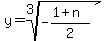 y=+root%283%2C-%281%2Bn%29%2F2%29