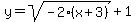 y=+sqrt%28-2%28x%2B3%29+%29%2B1