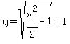 y=+sqrt%28x%5E2%2F2++-1%29%2B1