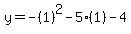 y=-%281%29%5E2-5%281%29-4