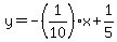 y=-%281%2F10%29x%2B1%2F5