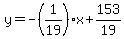 y=-%281%2F19%29x%2B153%2F19