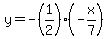 y=-%281%2F2%29%28-x%2F7%29