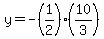 y=-%281%2F2%29%2810%2F3%29