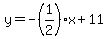 y=-%281%2F2%29x%2B11