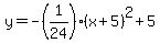 y=-%281%2F24%29%28x%2B5%29%5E2%2B5