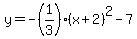 y=-%281%2F3%29%28x%2B2%29%5E2-7