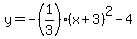 y=-%281%2F3%29%28x%2B3%29%5E2-4