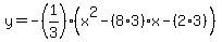 y=-%281%2F3%29%28x%5E2-%288%2A3%29x-%282%2A3%29%29