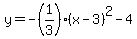 y=-%281%2F3%29%28x-3%29%5E2-4