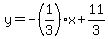 y=-%281%2F3%29x%2B11%2F3