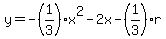y=-%281%2F3%29x%5E2-2x-%281%2F3%29r