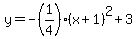 y=-%281%2F4%29%28x%2B1%29%5E2%2B3