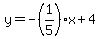 y=-%281%2F5%29x%2B4