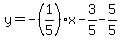 y=-%281%2F5%29x-3%2F5-5%2F5