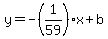 y=-%281%2F59%29x%2Bb