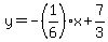 y=-%281%2F6%29x%2B7%2F3