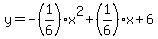 y=-%281%2F6%29x%5E2%2B%281%2F6%29x%2B6