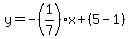 y=-%281%2F7%29x%2B%285-1%29