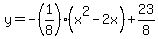 y=-%281%2F8%29%28x%5E2-2x%29%2B23%2F8