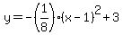 y=-%281%2F8%29%28x-1%29%5E2%2B3