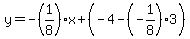 y=-%281%2F8%29x%2B%28-4-%28-1%2F8%293%29