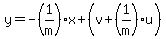 y=-%281%2Fm%29x%2B%28v%2B%281%2Fm%29u%29
