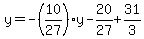y=-%2810%2F27%29y-20%2F27%2B31%2F3