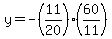 y=-%2811%2F20%29%2860%2F11%29