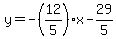 y=-%2812%2F5%29+x-29%2F5