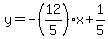 y=-%2812%2F5%29x%2B1%2F5