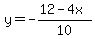 y=-%2812-4x%29%2F10