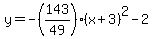 y=-%28143%2F49%29%28x%2B3%29%5E2-2