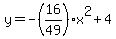 y=-%2816%2F49%29x%5E2%2B4