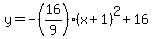 y=-%2816%2F9%29%28x%2B1%29%5E2%2B16